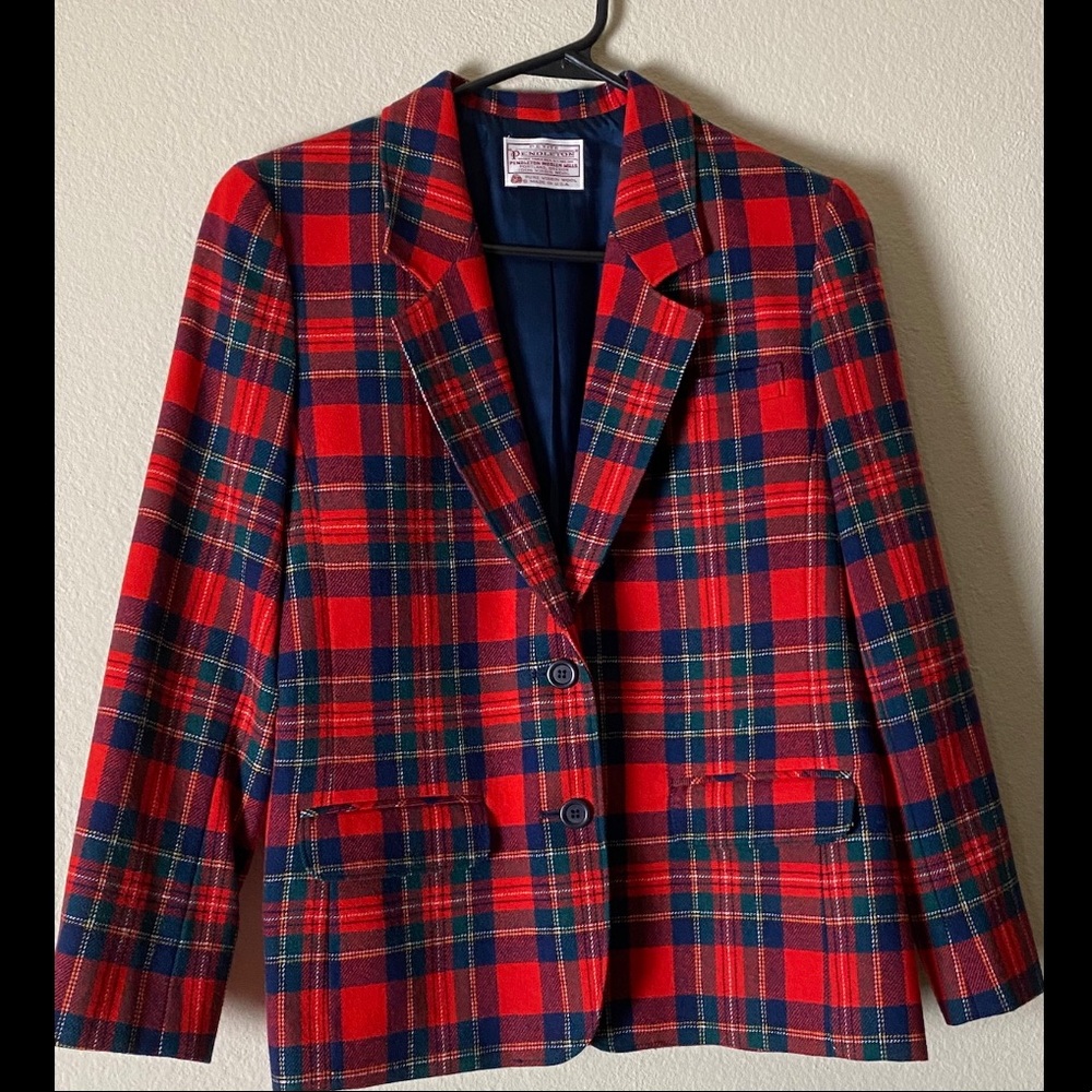 Vintage Pendleton plaid blazer